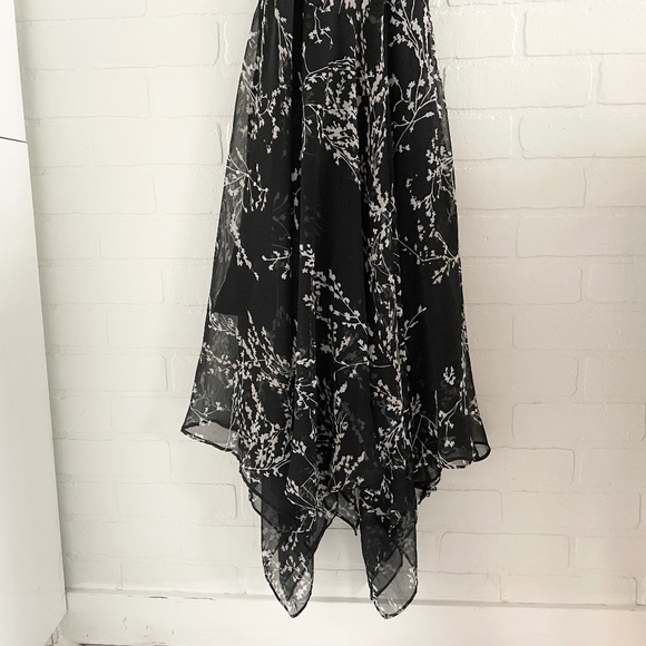 Vintage Sequin Hanky Hem Prom Dress Dark Fairy Black Silver Sz L - Picture 11 of 12